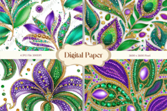 Mardi Gras Beads Background Wallpaper Backdrop Product Image 1