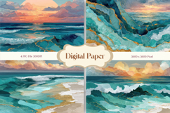 Ocean Waves Background Sea Water Deep Blue Ocean Surfing Product Image 1