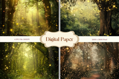 Forest Night Sky Background Night Light Wallpaper Backdrop Product Image 1