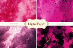 Pink Watercolor Alcohol Ink Background Digital Paper Product Image 1