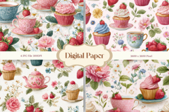 Cupcake Birthday Party Backdrop Background Cake Wallpape Product Image 1