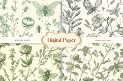Flower Pattern Background Wallpaper Digital Paper Wrap_1 Product Image 1