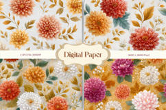 Flower Pattern Background Wallpaper Digital Paper Wrap_2 Product Image 1