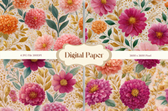 Flower Pattern Background Wallpaper Digital Paper Wrap_6 Product Image 1