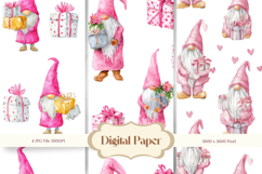 Gnome Valentine Background Love Heart Wallpaper Pattern_1 Product Image 1