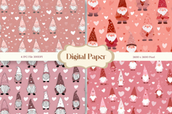 Gnome Valentine Background Love Heart Wallpaper Pattern_2 Product Image 1