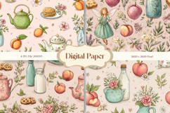 Coffee Flower Background Wallpaper Pattern Digital Paper Product Image 1