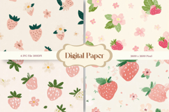 Strawberry Pattern Background Fresh Fruit Wallpaper Gift Product Image 1