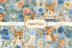 Deer Pattern Background Wallpaper Digital Paper Product Image 1