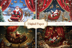 Santa Christmas Background Wallpaper Winter Snow Backdrop_3 Product Image 1