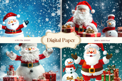 Santa Christmas Background Wallpaper Winter Snow Backdrop_5 Product Image 1