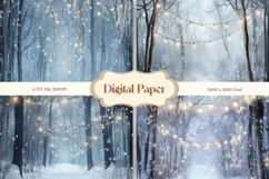 Snow Forest Background Christmas Pine Tree Wallpaper_3 Product Image 1