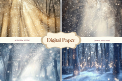 Snow Forest Background Christmas Pine Tree Wallpaper_5 Product Image 1