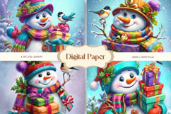 Snowman Background Christmas Winter Snow Wallpaper_1 Product Image 1
