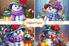 Snowman Background Christmas Winter Snow Wallpaper_3 Product Image 1