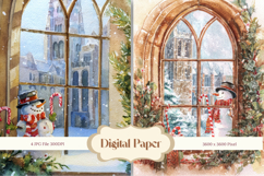 Snowman Background Christmas Winter Snow Wallpaper_7 Product Image 1