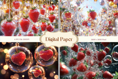 Strawberry Background Fresh Fruit Wallpaper Backdrop_2 Product Image 1