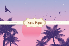 Palm Tree Background Sunset Sea Beach Landscape Coconut Tree Product Image 1