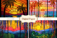 Sunset Stained Glass Background Glass Texture Backdrop_2 Product Image 1