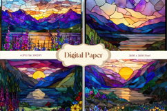 Flower Stained Glass Background Glass Texture Backdrop_2 Product Image 1