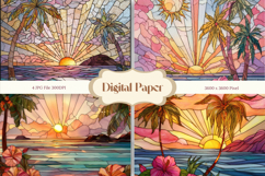 Flower Stained Glass Background Glass Texture Backdrop_4 Product Image 1