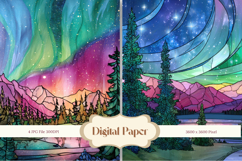 Mountain View Stained Glass Background Glass Texture_6 Product Image 1