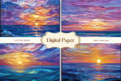 Sunset Stained Glass Background Glass Texture Backdrop_6 Product Image 1