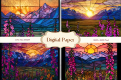 Flower Stained Glass Background Glass Texture Backdrop_5 Product Image 1