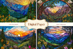 Flower Stained Glass Background Glass Texture Backdrop_6 Product Image 1