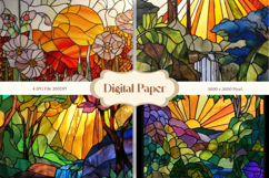 Flower Stained Glass Background Glass Texture Backdrop_8 Product Image 1