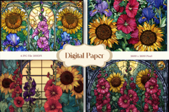 Flower Stained Glass Background Glass Texture Backdrop_10 Product Image 1