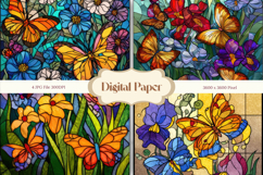 Flower Stained Glass Background Glass Texture Backdrop_13 Product Image 1