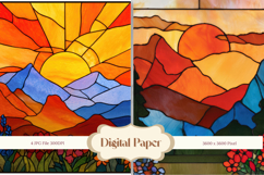 Sunset Stained Glass Background Glass Texture Backdrop_7 Product Image 1