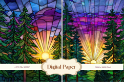 Sunset Stained Glass Background Glass Texture Backdrop_8 Product Image 1