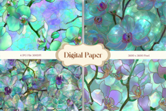 Flower Stained Glass Background Glass Texture Backdrop_1 Product Image 1