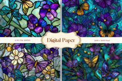 Flower Stained Glass Background Glass Texture Backdrop_2 Product Image 1