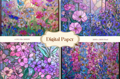 Flower Stained Glass Background Glass Texture Backdrop_4 Product Image 1