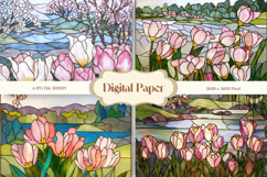 Flower Stained Glass Background Glass Texture Backdrop_7 Product Image 1