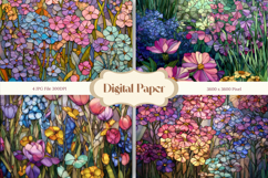 Flower Stained Glass Background Glass Texture Backdrop_13 Product Image 1