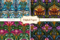 Flower Stained Glass Background Glass Texture Backdrop_17 Product Image 1