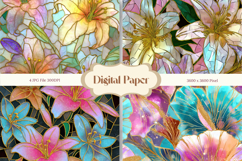 Flower Stained Glass Background Glass Texture Backdrop_18 Product Image 1