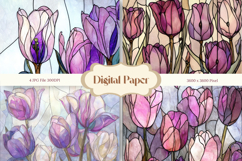 Flower Stained Glass Background Glass Texture Backdrop_20 Product Image 1