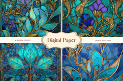 Flower Stained Glass Background Glass Texture Backdrop_24 Product Image 1