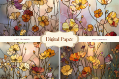 Flower Stained Glass Background Glass Texture Backdrop_26 Product Image 1