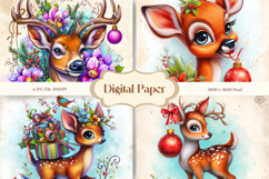 Christmas Deer Background Winter Gift box Wallpaper_2 Product Image 1