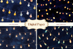 Christmas Light String Background Seamless Pattern Gift Wrap Product Image 1