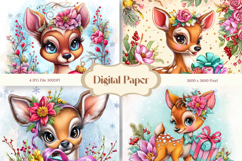 Christmas Deer Background Winter Gift box Wallpaper_3 Product Image 1
