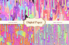 Ice Cream Drip Background Rainbow Glitter Texture Product Image 1