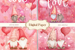 Gnome Valentine Background Love Heart Wallpaper Backdrop_1 Product Image 1