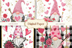 Gnome Valentine Background Love Heart Wallpaper Backdrop_3 Product Image 1